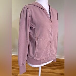 Anthropologie Daily Practice Zip Up Hoodie in Dusty Rose Mauve, Size XS